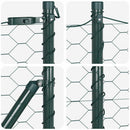 Hexagonal hegn med betonbund 100 x 0,4 m PVC-belagt stål Grøn