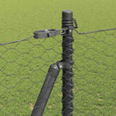 Hexagonal hegn med betonbund 10 x 1,4 m PVC-belagt stål Grå