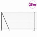Hexagonal hegn med betonbund 25 x 1,2 m PVC-belagt stål Grå