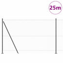 Hexagonal hegn med betonbund 25 x 1,5 m PVC-belagt stål Grå