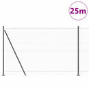 Hexagonal hegn med betonbund 25 x 1,6 m PVC-belagt stål Grå