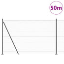 Hexagonal hegn med betonbund 50 x 1,4 m PVC-belagt stål Grå