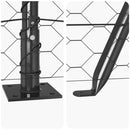 Hexagonal hegn med betonbund 50 x 1,5 m PVC-belagt stål Grå