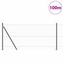 Hexagonal hegn med betonbund 100 x 1 m PVC-belagt stål Grå Mesh