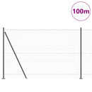 Hexagonal hegn med betonbund 100 x 1,4 m PVC-belagt stål Grå