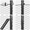 Hexagonal hegn med betonbund 100 x 1,5 m PVC-belagt stål Grå