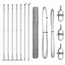 Hexagonal hegn med betonbund 10 x 1,2 m Galvaniseret stål Sølv