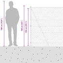 Hexagonal hegn med betonbund 10 x 1,5 m Galvaniseret stål Sølv