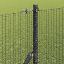 Svejset trådhegn jordfastgørelse 25 x 1,5 m PVC-belagt stål Grå