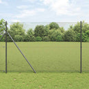 Svejset trådhegn jordfastgørelse 25 x 1,6 m PVC-belagt stål Grå