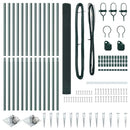Svejset trådhegn med spidser 25 x 1,5 m (B x H) PVC-belagt Stål