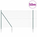 Svejset trådhegn med spidser 50 x 1,4 m PVC-belagt Stål Grøn