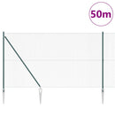 Svejset trådhegn med spidser 50 x 1,5 m PVC-belagt Stål Grøn