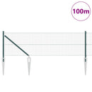 Svejset trådhegn med spidser 100 x 0,6 m PVC-belagt Stål Grøn