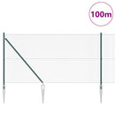 Svejset trådhegn med spidser 100 x 1 m PVC-belagt Stål Grøn