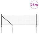 Svejset trådhegn med spidser 25 x 0,5 m PVC-belagt Stål Grå