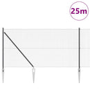 Svejset trådhegn med spidser 25 x 1 m PVC-belagt Stål Grå Mesh