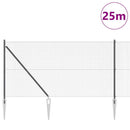 Svejset trådhegn med spidser 25 x 1,4 m PVC-belagt Stål Grå