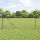 Svejset trådhegn med spidser 50 x 1 m PVC-belagt Stål Grå Mesh