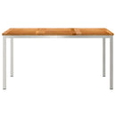Spisebord 150x90x75 cm Massiv teaktræ og rustfrit stål