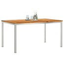 Spisebord 150x90x75 cm Massiv teaktræ og rustfrit stål