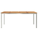 Spisebord 180x90x75 cm Massiv akacietræ og rustfrit stål
