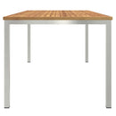 Spisebord 180x90x75 cm Massiv akacietræ og rustfrit stål