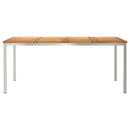 Spisebord 180x90x75 cm Massiv teaktræ og rustfrit stål