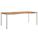 Spisebord 200x90x75 cm Massiv teaktræ og rustfrit stål