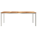 Spisebord 200x90x75 cm Massiv teaktræ og rustfrit stål