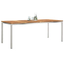 Spisebord 200x90x75 cm Massiv teaktræ og rustfrit stål