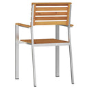 Have Stol 4 pcs Massiv akacietræ og rustfrit stål