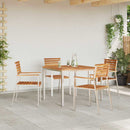 Have Stol 4 pcs Massiv Teaktræ og Rustfrit Stål