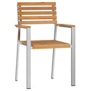 Have Stol 4 pcs Massiv Teaktræ og Rustfrit Stål