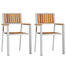 Have Stol 2 pcs Massiv akacietræ og rustfrit stål