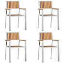 Have Stol 4 pcs Massiv akacietræ og rustfrit stål