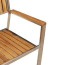 Have Stol 2 pcs Massiv teaktræ og rustfrit stål