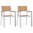 Have Stol 2 pcs Massiv teaktræ og rustfrit stål