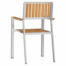 Have Stol 2 pcs Massiv teaktræ og rustfrit stål