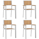 Have Stol 4 pcs Massiv teaktræ og rustfrit stål