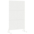 Privatlivsskærm 100 x 50 x 180 cm Stål Hvid