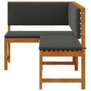 Have Stol med pude Brun 140 x 100 x 91cm Massivt akacietræ
