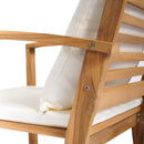 bænk med pude Brun og Creme 110 x 66 x 76 cm Massiv Teaktræ