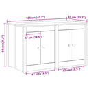 Køkkenskab MEPPEL Brun eg 106 x 55 x 64 cm Massivt fyrretræ