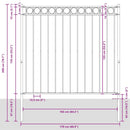 Element til hegn ASSEN Hvid 170 x 200 cm Stål