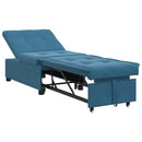 Sovesofa Blå 194 x 67 x 82 cm Fløjl