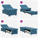 Sovesofa Blå 194 x 67 x 82 cm Fløjl