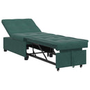 Sovesofa Mørkegrøn 194 x 67 x 82 cm Fløjl