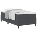 Box spring seng Mørkegrå og Hvid 80 x 200 cm Velourstof
