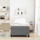 Box spring seng Lys Grå og Hvid 90 x 190 cm Velourstof
